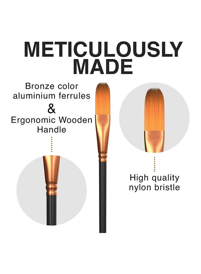 IBAMA Professional Artist Paint Brushes set with Nylon Hair Painting Brush Great for Acrylic, Face, Nail Art, Body Art, Miniature Detailing & Rock Painting.Great For Kids and Adults - Image 3