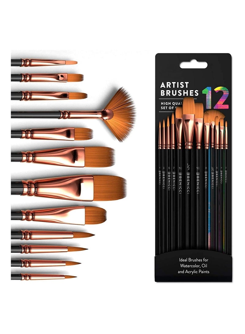 IBAMA Professional Artist Paint Brushes set with Nylon Hair Painting Brush Great for Acrylic, Face, Nail Art, Body Art, Miniature Detailing & Rock Painting.Great For Kids and Adults - Image 1