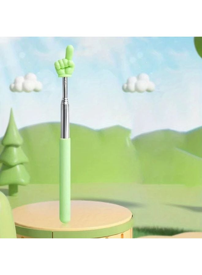 Green Manual Telescopic Pointer Rod Non Electric Classroom Reading Indicator - Image 1
