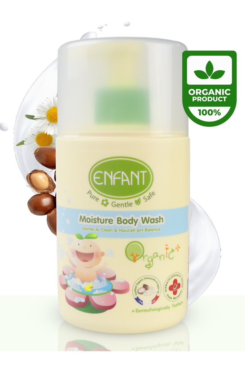 Enfant Organic Plus Baby Moisture Body Wash 300ML Pump Baby Body Wash Gentle To Clean & Nourish pH Balance Plant-Based Formula Contains OAT And OLIVE OIL Which Gently Cleans and Nourishes Baby’s Skin Dermatologically Tested From Germany - Image 1