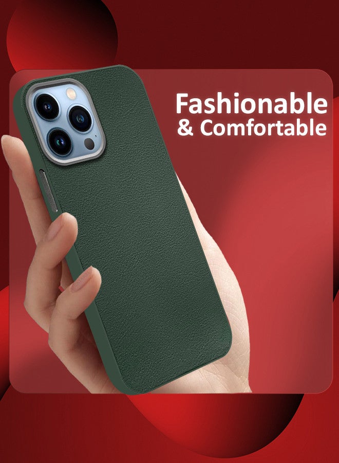 CATANES (for iPhone 13 Pro Max) 2 Pack Case Cover and Screen Protector Leather Case with Lens Frame Shockproof Full Body Protective Cover Green - Image 2