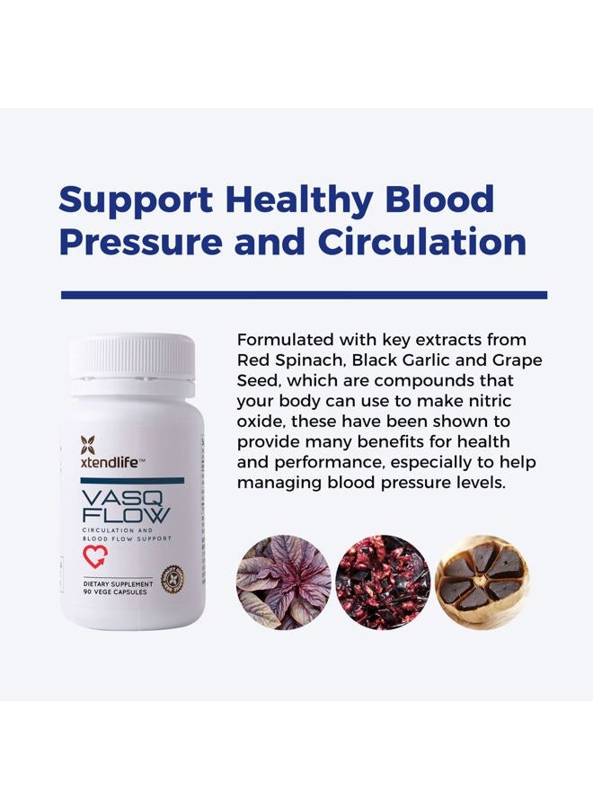 xtendlife VasQFlow - Nitric Oxide Booster to Support Healthy Blood Flow (90 Capsules) - Image 3