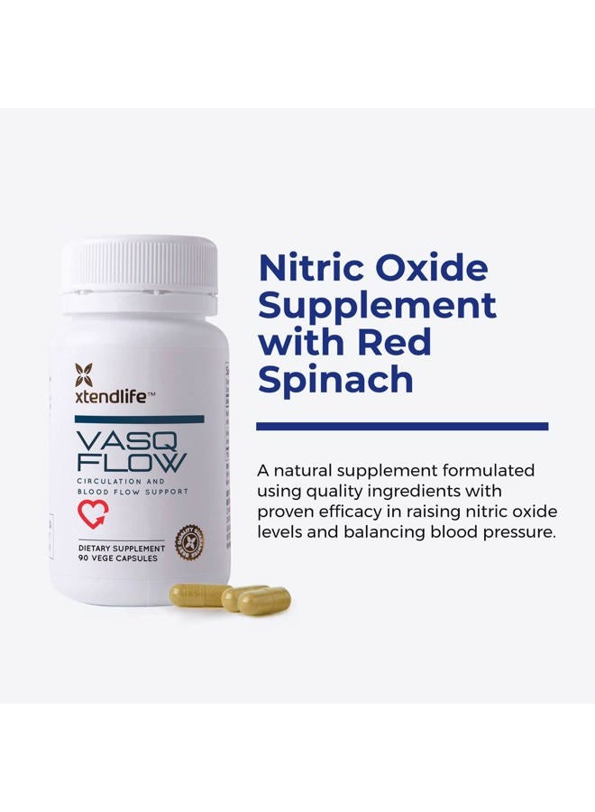 xtendlife VasQFlow - Nitric Oxide Booster to Support Healthy Blood Flow (90 Capsules) - Image 2