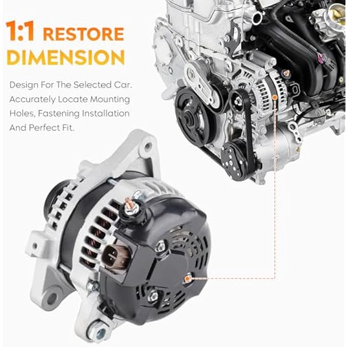 AEagle New Alternator for Toyota Corolla 1.8L 2009 2010 2011 2012 2013, Matrix 09 10, Pontiac Vibe 09-10 104210-2800, 104210-2801, 104210-5480, 27060-0T040, 27060-0T041, 27060-37040 - Image 3