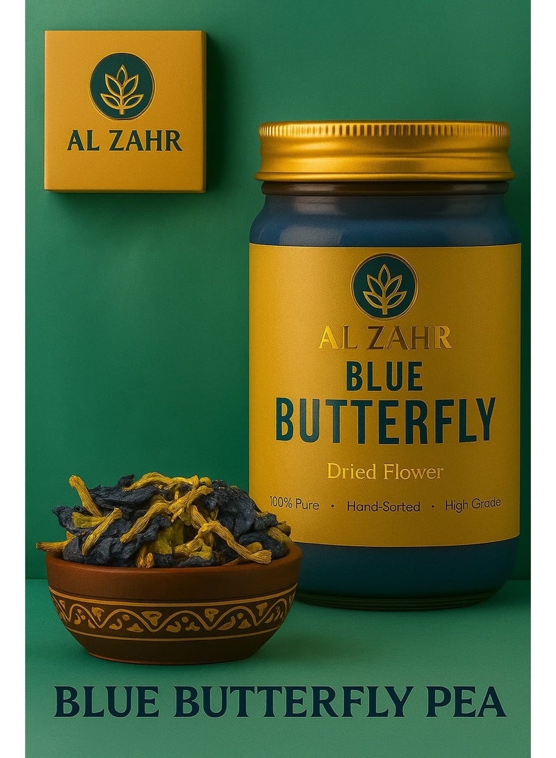 زهر زهور البازلاء الزرقاء من الزهر - مجففة نقية 100% | لون طعام طبيعي | شاي أعشاب مُصنّف يدويًا - Image 5