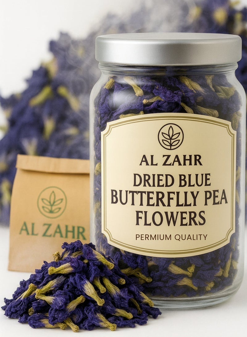 زهر زهور البازلاء الزرقاء من الزهر - مجففة نقية 100% | لون طعام طبيعي | شاي أعشاب مُصنّف يدويًا - Image 1