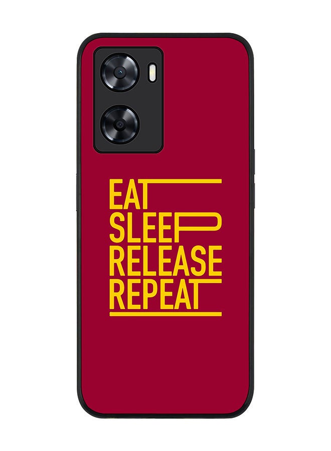 Stylizedd Rugged Black edge case for Oppo A57 4G/Oppo A77 4G/Oppo A77s Slim fit Soft Case Flexible Rubber Edges Anti Drop TPU Gel Thin Cover - Eat Sleep Release Repeat - Image 1