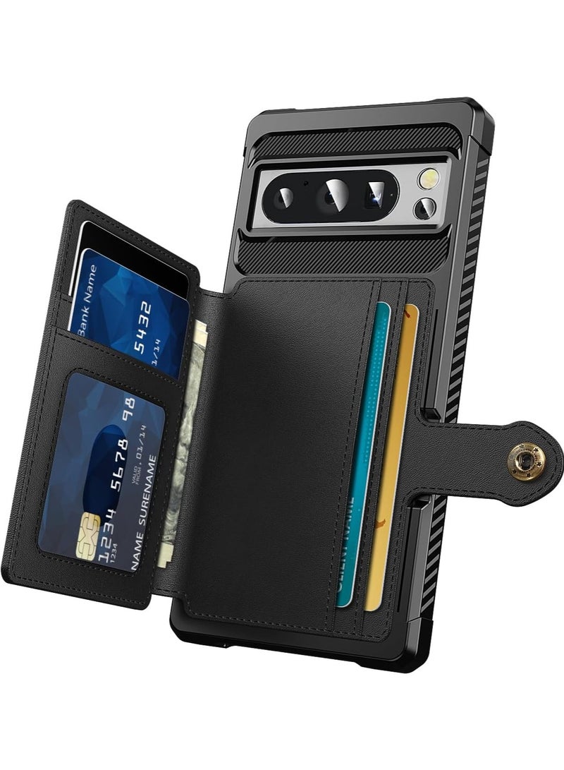 Gerenic Phone Case Compatible with Google Pixel 8/8 Pro Wallet Case Card Holder Slot Anti Fall Protective Shell Can Car Magnetic Function Women Men Phone Case Cover Compatible with Google Pixel 8/8 pro  - Image 3