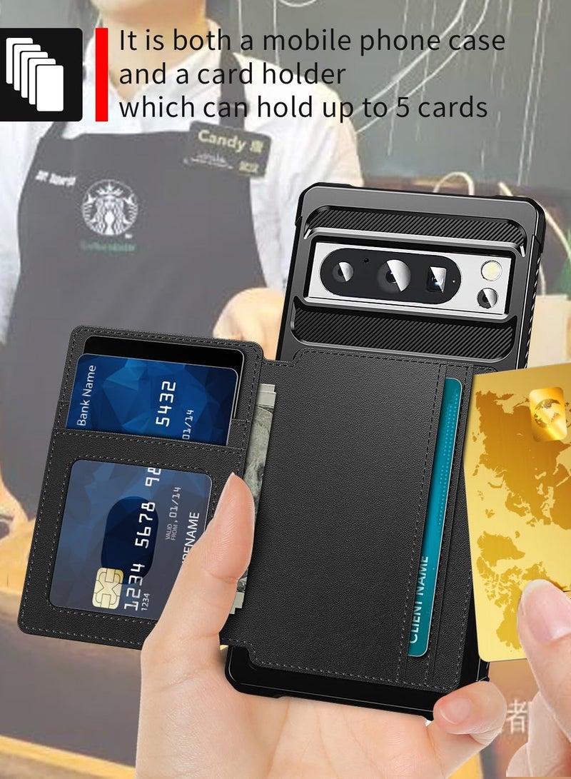 Gerenic Phone Case Compatible with Google Pixel 8/8 Pro Wallet Case Card Holder Slot Anti Fall Protective Shell Can Car Magnetic Function Women Men Phone Case Cover Compatible with Google Pixel 8/8 pro  - Image 5