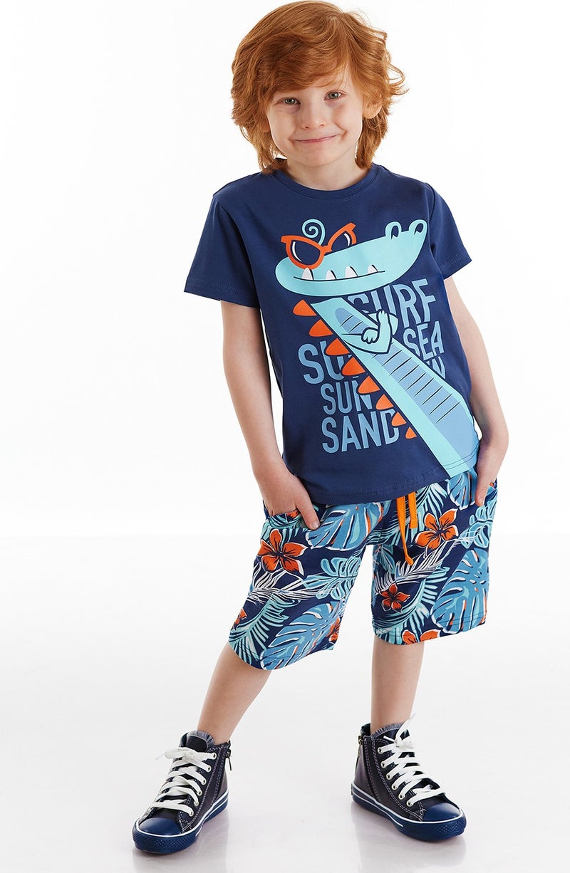 Denokids Surfer Croco Boy Shorts Set 