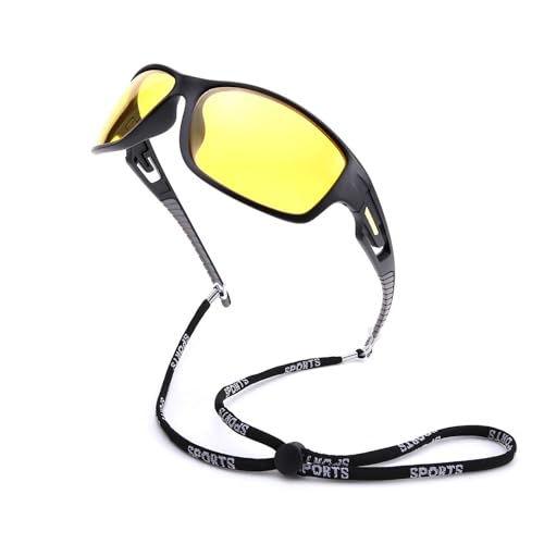 Karsaer Sunglasses For Unisex,Polarized Sports Sunglasses,Cycling Fishing Driving Glasses E1118, One Size, Black - Image 1