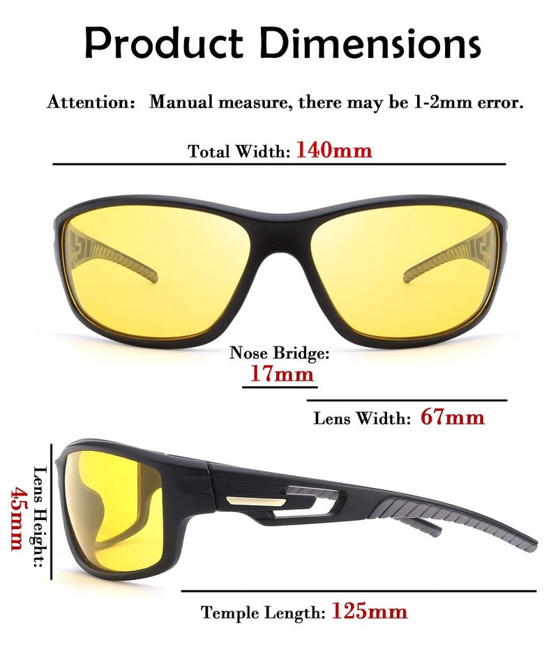 Karsaer Sunglasses For Unisex,Polarized Sports Sunglasses,Cycling Fishing Driving Glasses E1118, One Size, Black - Image 3