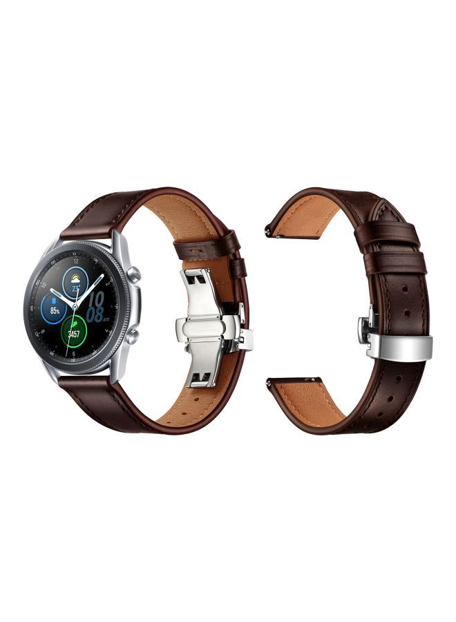 NIBEMINENT Replacement Band For Samsung Galaxy Watch 3 45mm Dark Brown - Image 3