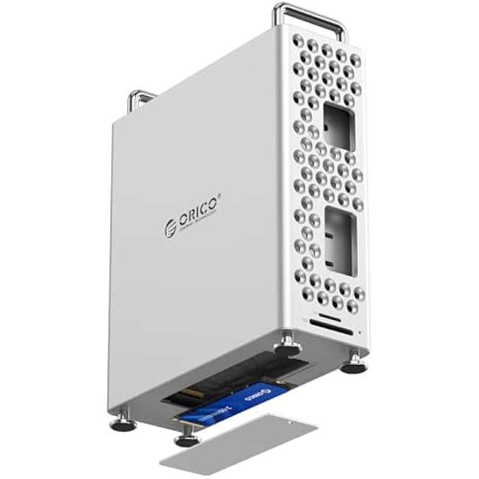 rayihni ORICO MINIPRO MAC MINI M4 DOCKING STATION & STAND WITH EXTERNAL SSD ENCLOSURE, 10GBPS USB-C HUB, VERTICAL ALUMINIUM PROTECTIVE CASE COMPATIBLE WITH MAC MINI M4/M4 PRO - MS10 - Image 1