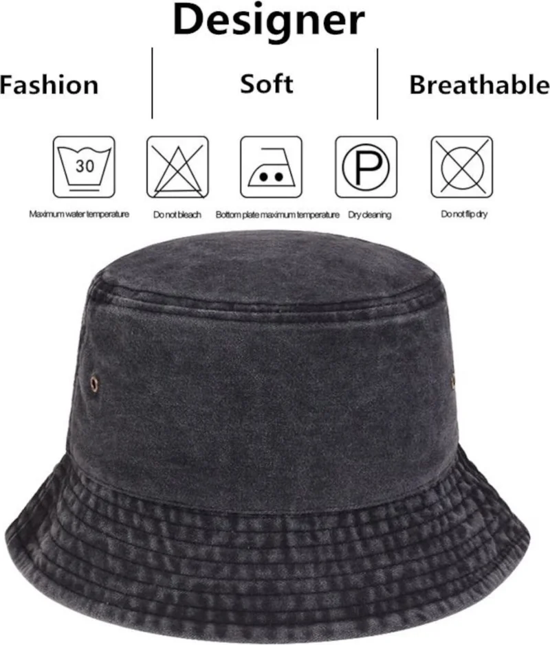 تيزجيلسين Unisex UV Protected Cotton Vintage Bucket Hat