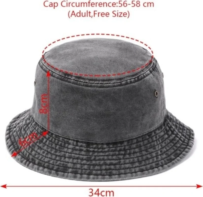 تيزجيلسين Unisex UV Protected Cotton Vintage Bucket Hat