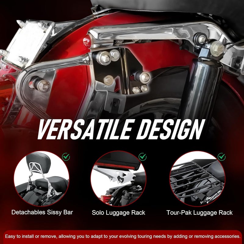 TIGERSGATE Black Detachable Motorcycle Front Docking Hardware Kit for Harley Touring 1997-2008 - Image 3