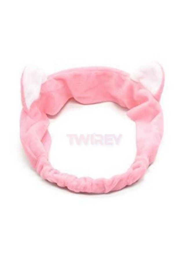 TWIREY Cat Ears Lovely Elastic Hair Band Face Spa Headband Washable Facial Band Makeup Wrap Headbands For Women Fits All Head Sizes (Multicolor) - Image 2