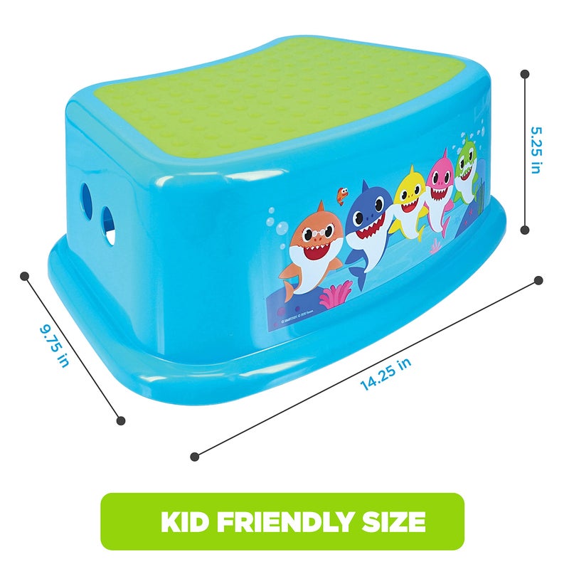 ginsey PinkFong Baby Shark Bathroom Step Stool for Kids Using The Toilet and Sink - Kids Step Stool, Potty Training, Non-Slip, Bathroom, Kitchen, Lightweight - Image 2