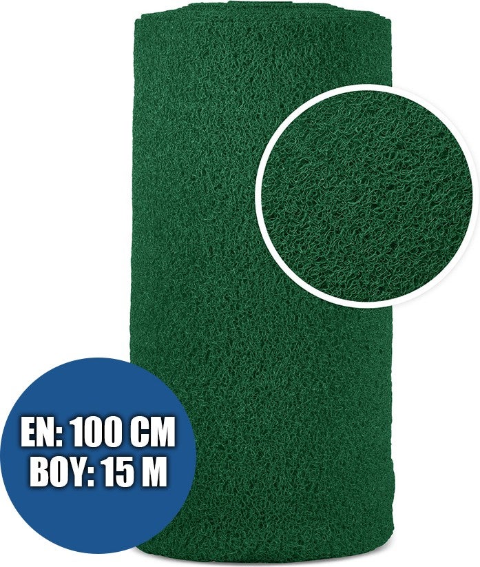 Sera Trend Complex Mat 1x15 Meters Green PVC Curly Carpet Indoor Outdoor Runner Non-Slip Wet Floor Mat  - Image 1