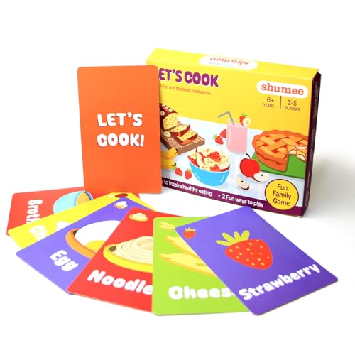 Shumee Card Game - Let's Cook | Fun Strategy Memory Food Game | 92 Cards with Recipes Ingredients Action Cards | Learn Balanced Diet Through Play | Kids Gift (6-12 Years) |Travel Friendly Card Game - Image 1