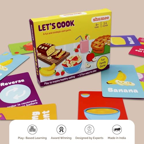Shumee Card Game - Let's Cook | Fun Strategy Memory Food Game | 92 Cards with Recipes Ingredients Action Cards | Learn Balanced Diet Through Play | Kids Gift (6-12 Years) |Travel Friendly Card Game - Image 3
