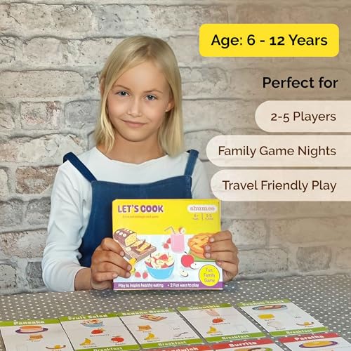 Shumee Card Game - Let's Cook | Fun Strategy Memory Food Game | 92 Cards with Recipes Ingredients Action Cards | Learn Balanced Diet Through Play | Kids Gift (6-12 Years) |Travel Friendly Card Game - Image 2