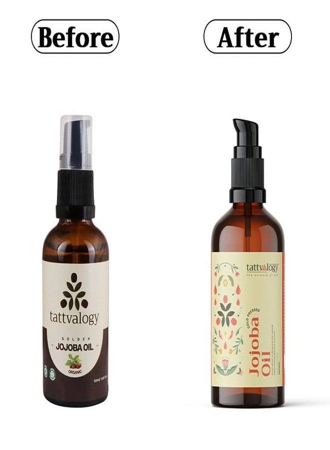 Tattvalogy Golden Jojoba Oil | Derived From Jojoba Seeds | 100% Cold-Pressed & Organic | Pure, Virgin & Unrefined | For Hair, Moisturizing Skin, Makeup Primer & Nails | In Glass Bottle - 50 ML - Image 3