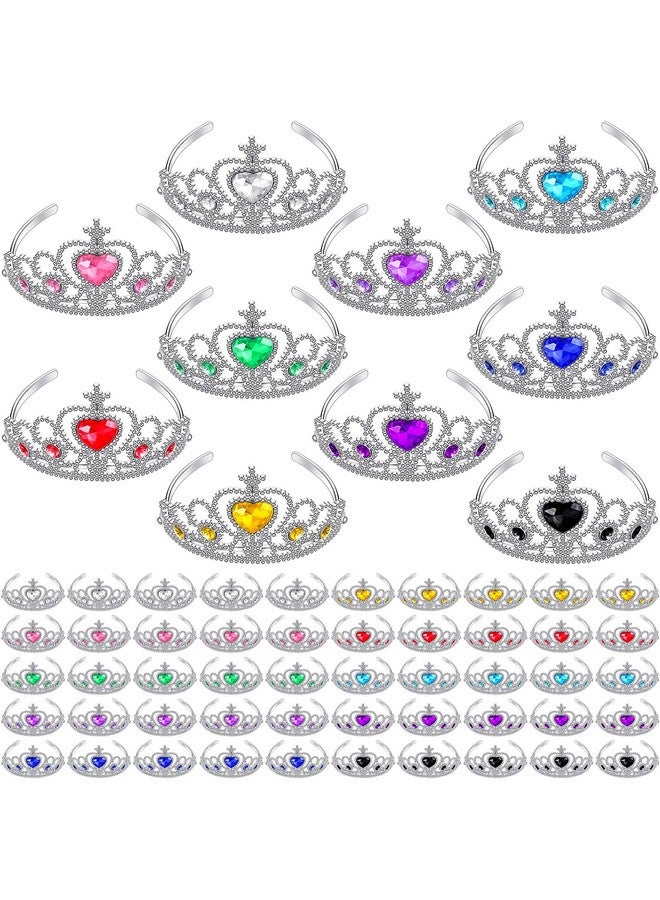 Bonuci 60 Pack Kids Tiara Crown Set Dress Up Costume Party Accessories Princess Crown With Heart Stones Princess Tiara Plastic Crown For Little Girls Women Toddler Birthday Party Favors - Image 2