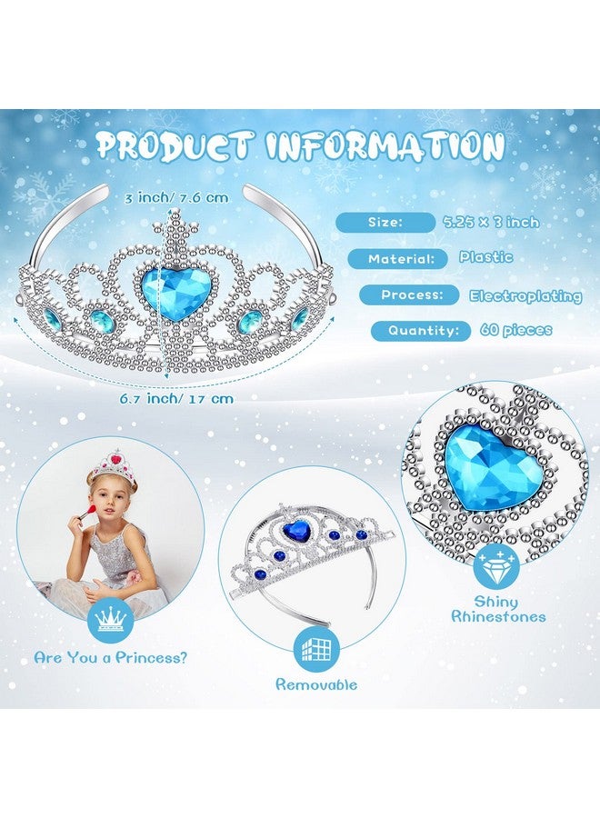 Bonuci 60 Pack Kids Tiara Crown Set Dress Up Costume Party Accessories Princess Crown With Heart Stones Princess Tiara Plastic Crown For Little Girls Women Toddler Birthday Party Favors - Image 3