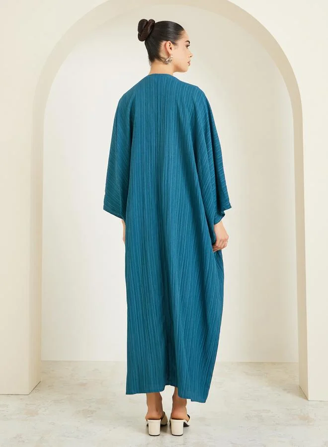 Amirah  Women Teal Textured Abaya for Women | Best Price UAE