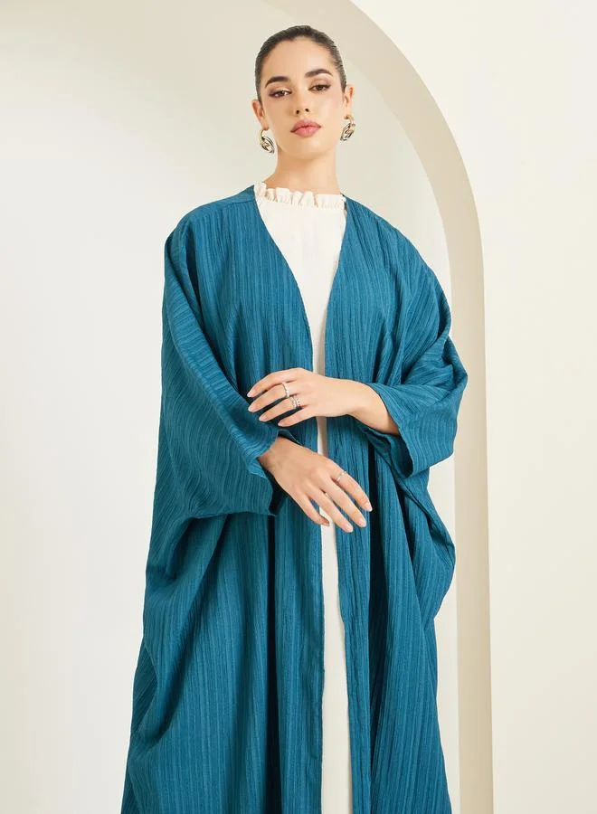 Amirah  Women Teal Textured Abaya for Women | Best Price UAE