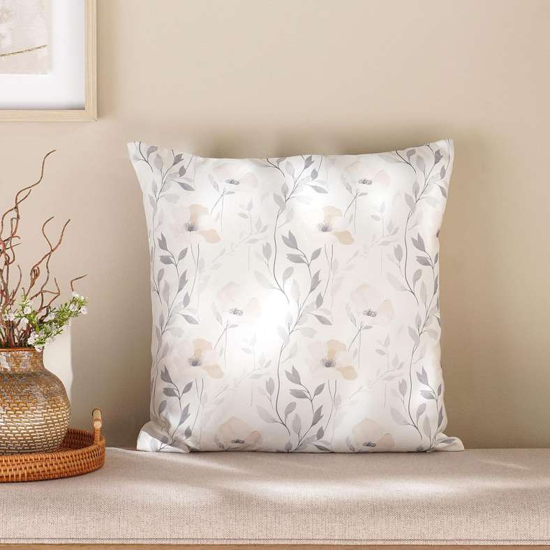 Pan Home Printed Filled Cushion 45x45cm - Grey Floral