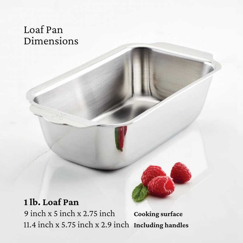 Hestan Provisions OvenBond â€“ Tri-ply Clad Stainless Steel, 1-Pound Loaf Pan (9" x 5") - Image 2