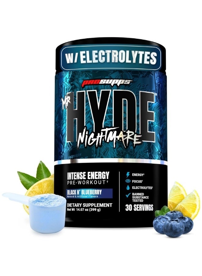 ProSupps Hyde Nightmare Pre-Workout - Black & Blueberry Lemonade - 30 Servings - High Performance Energy & Mental Focus Formula For Maximum Gains - Image 1