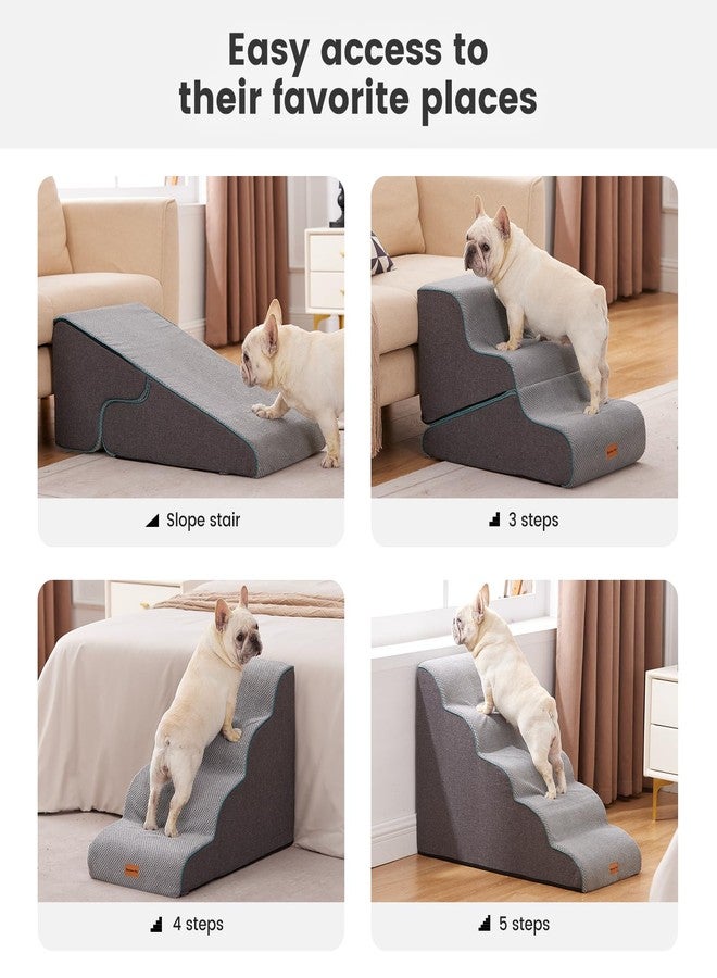 Gardner Pet Dog Stairs for Small Dogs 22.8" H, Curved 5-Step Pet Stairs, Dog Steps for High Bed, Couch with Durable Non-Slip Waterproof Fabric Cover and CertiPUR-US Certified Foam - Image 5