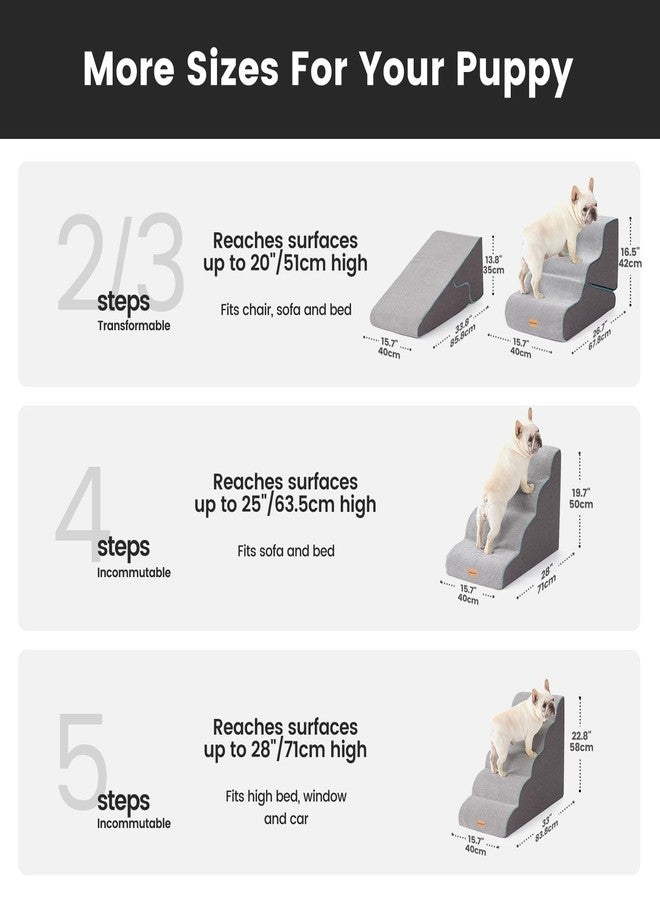 Gardner Pet Dog Stairs for Small Dogs 22.8" H, Curved 5-Step Pet Stairs, Dog Steps for High Bed, Couch with Durable Non-Slip Waterproof Fabric Cover and CertiPUR-US Certified Foam - Image 2