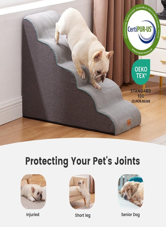 Gardner Pet Dog Stairs for Small Dogs 22.8" H, Curved 5-Step Pet Stairs, Dog Steps for High Bed, Couch with Durable Non-Slip Waterproof Fabric Cover and CertiPUR-US Certified Foam - Image 4