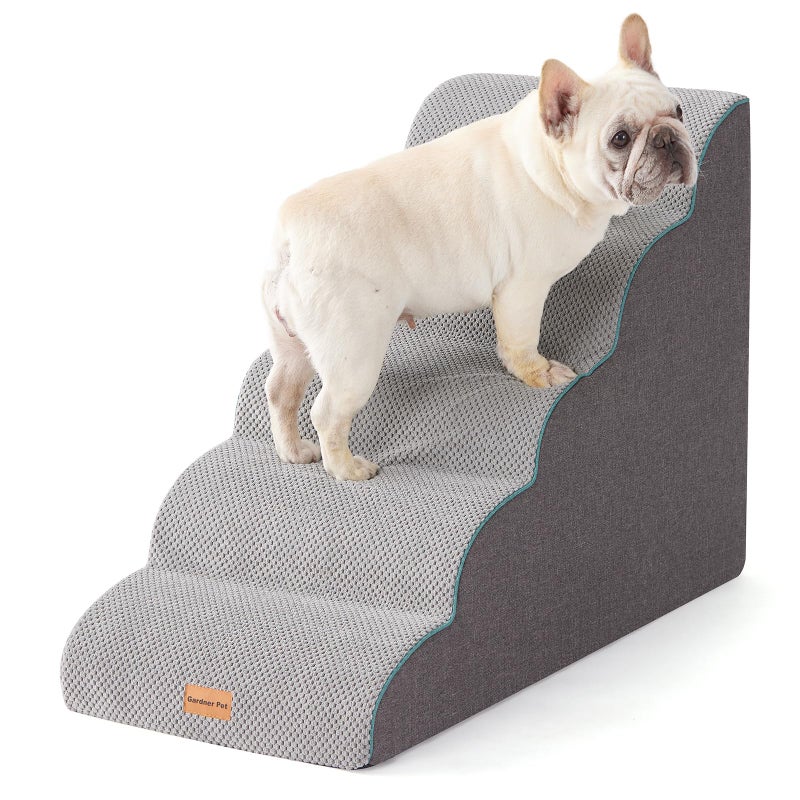 Gardner Pet Dog Stairs for Small Dogs 22.8" H, Curved 5-Step Pet Stairs, Dog Steps for High Bed, Couch with Durable Non-Slip Waterproof Fabric Cover and CertiPUR-US Certified Foam - Image 1