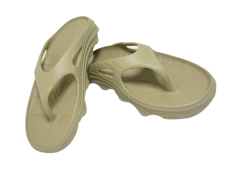 doubleu Recovery Slipper|Soft Doctor Anti-Skid Slipper for Men|Riva|Slides, Flip-Flops, Chappals (9,Khaki) - Image 4