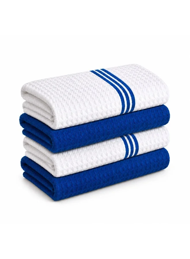 Bliss Casa Kitchen Towel Set (4 Pack, 40x65 cm) - Cotton Dish Towels, Durable Cleaning Cloths, Highly Absorbent Durable Multipurpose Bar Towels & Dish Cloths