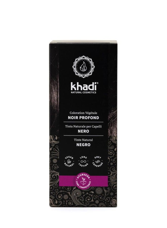 Yumi Bio Shop khadi BLACK Natural Hair Color, 3.5oz, Plant based hair dye for warm expressive, warm black to intense raven black, 100% herbal, vegan, PPD & chemical free, natural cosmetic for healthy hair. - Image 2