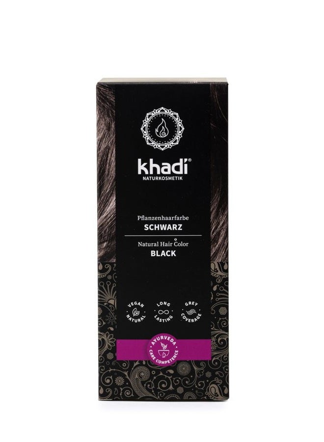 Yumi Bio Shop khadi BLACK Natural Hair Color, 3.5oz, Plant based hair dye for warm expressive, warm black to intense raven black, 100% herbal, vegan, PPD & chemical free, natural cosmetic for healthy hair. - Image 1