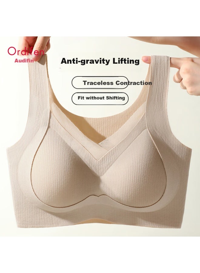 Ordifen Ordifen Autumn And Winter Small Chest Push-up Seamless Bra For Women, Side Breast Collection, Anti-sagging Sports Backless Vest-style Upper Support Lift Bra  - Image 4