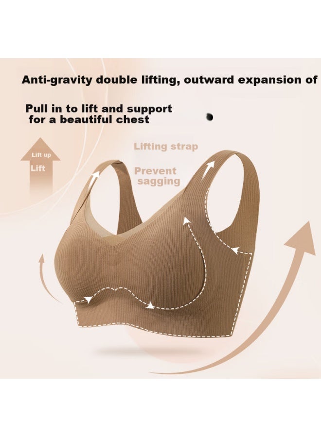 Ordifen Ordifen Autumn And Winter Small Chest Push-up Seamless Bra For Women, Side Breast Collection, Anti-sagging Sports Backless Vest-style Upper Support Lift Bra  - Image 1