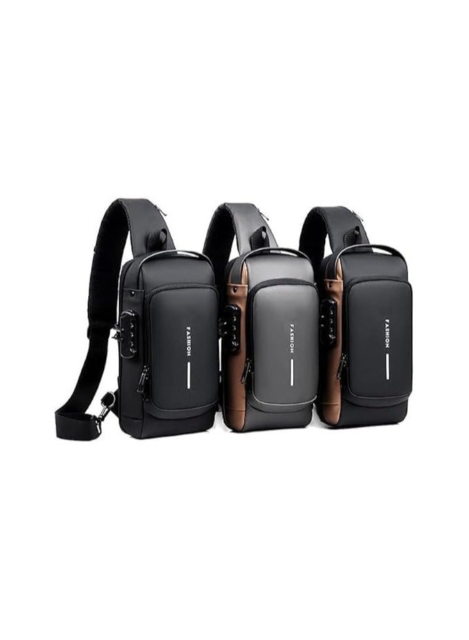 Heavy Duty Anti Theft Sling Chest Bag for Men and Women Waterproof Sling Backpack Crossbody Bag with USB Charging Port for Travel Hiking Jogging Gym Picnic and Daily Use - Image 1