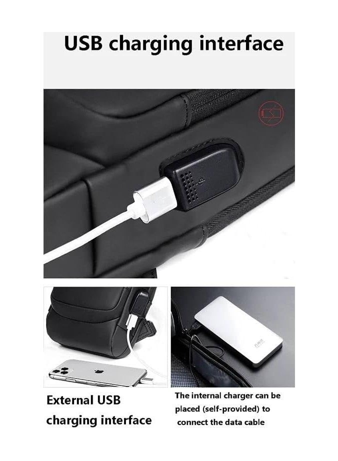 Heavy Duty Anti Theft Sling Chest Bag for Men and Women Waterproof Sling Backpack Crossbody Bag with USB Charging Port for Travel Hiking Jogging Gym Picnic and Daily Use - Image 4