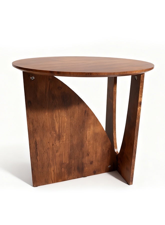 Migue home طاولة قهوة دائرية لغرفة المعيشة، طاولة جانبية، تجميع سهل، 50 سم ارتفاع × 50 سم عرض، لون الجوز - Image 4