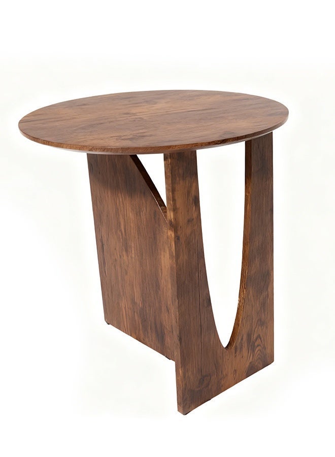 Migue home طاولة قهوة دائرية لغرفة المعيشة، طاولة جانبية، تجميع سهل، 50 سم ارتفاع × 50 سم عرض، لون الجوز - Image 5