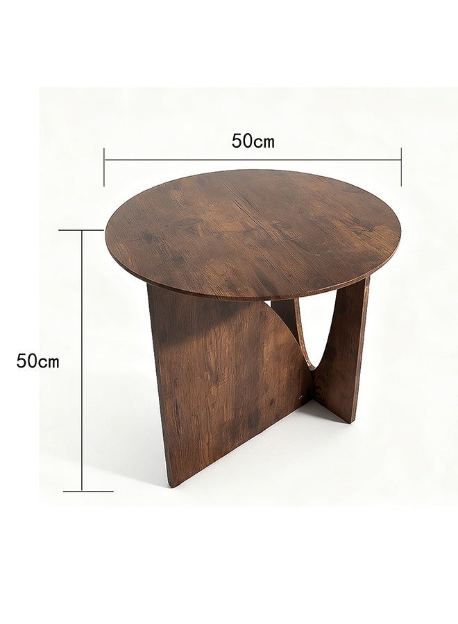 Migue home طاولة قهوة دائرية لغرفة المعيشة، طاولة جانبية، تجميع سهل، 50 سم ارتفاع × 50 سم عرض، لون الجوز - Image 3